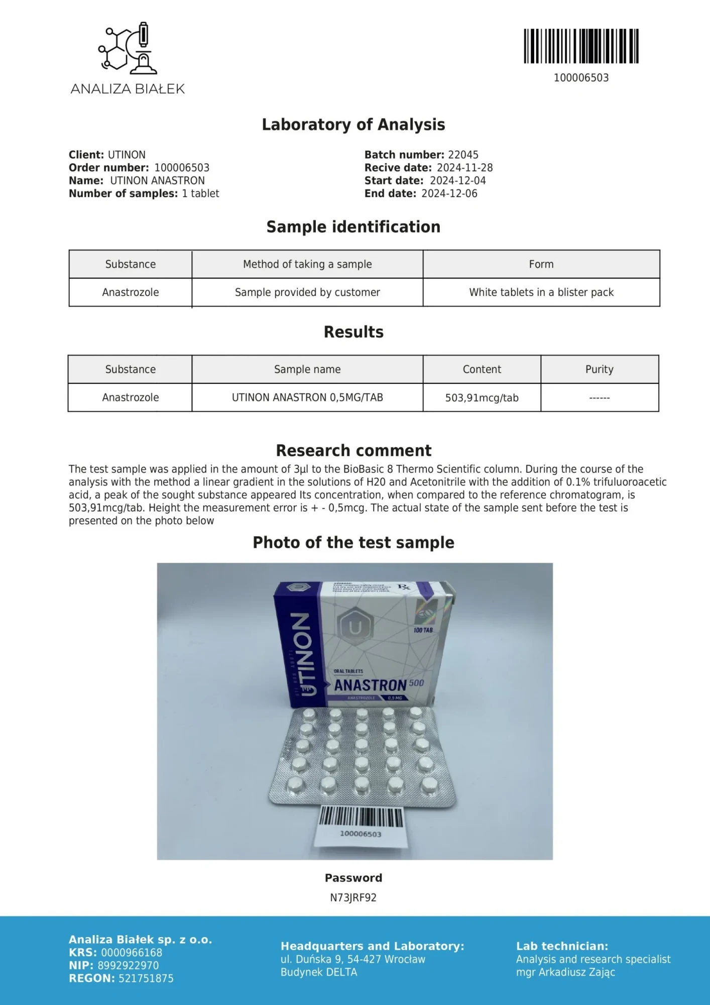 Anastrazole — photo 2