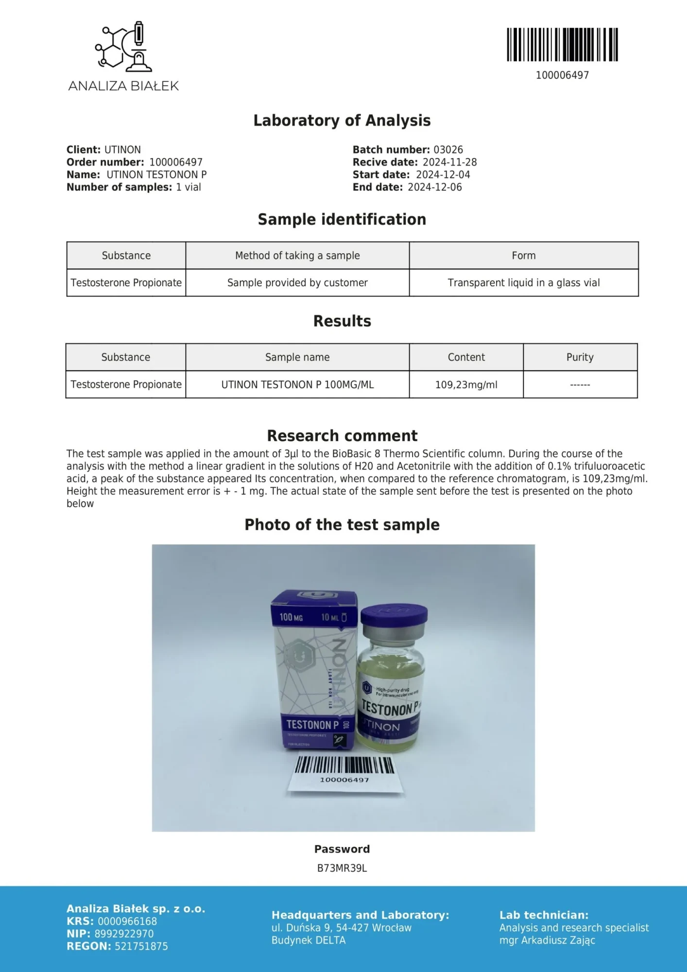 Testosterone Propionate — photo 2